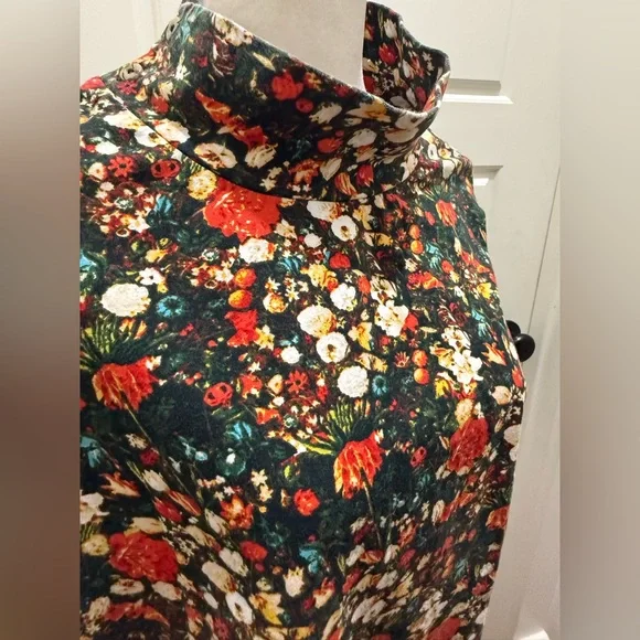 Anthropologie. Maeve Long Sleeve Floral Print Turtleneck. Size XL. - Picture 9 of 12